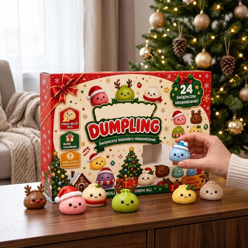 24‑Days Christmas Dumpling Advent Calendar Gift Set, Holiday Countdown Ornaments, Desktop Decor, Festive Party Favor Gifts