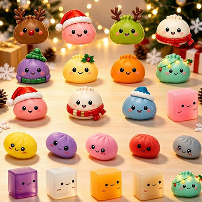 24‑Days Christmas Dumpling Advent Calendar Gift Set, Holiday Countdown Ornaments, Desktop Decor, Festive Party Favor Gifts