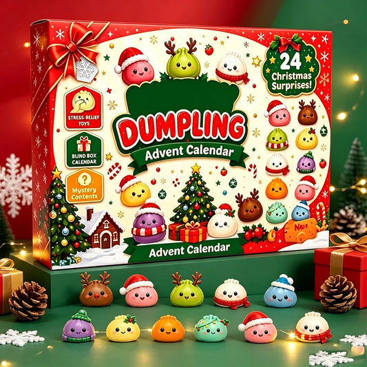 24‑Days Christmas Dumpling Advent Calendar Gift Set, Holiday Countdown Ornaments, Desktop Decor, Festive Party Favor Gifts
